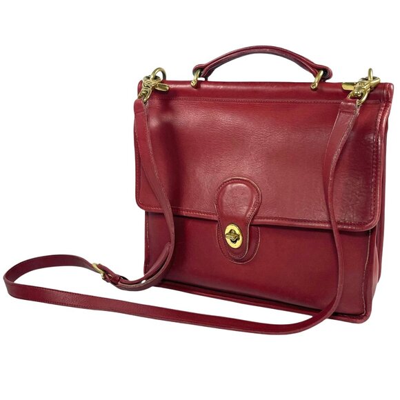 Vintage 9927 Coach Willis Red made in United States Leather Handbag - Picture 4 of 16